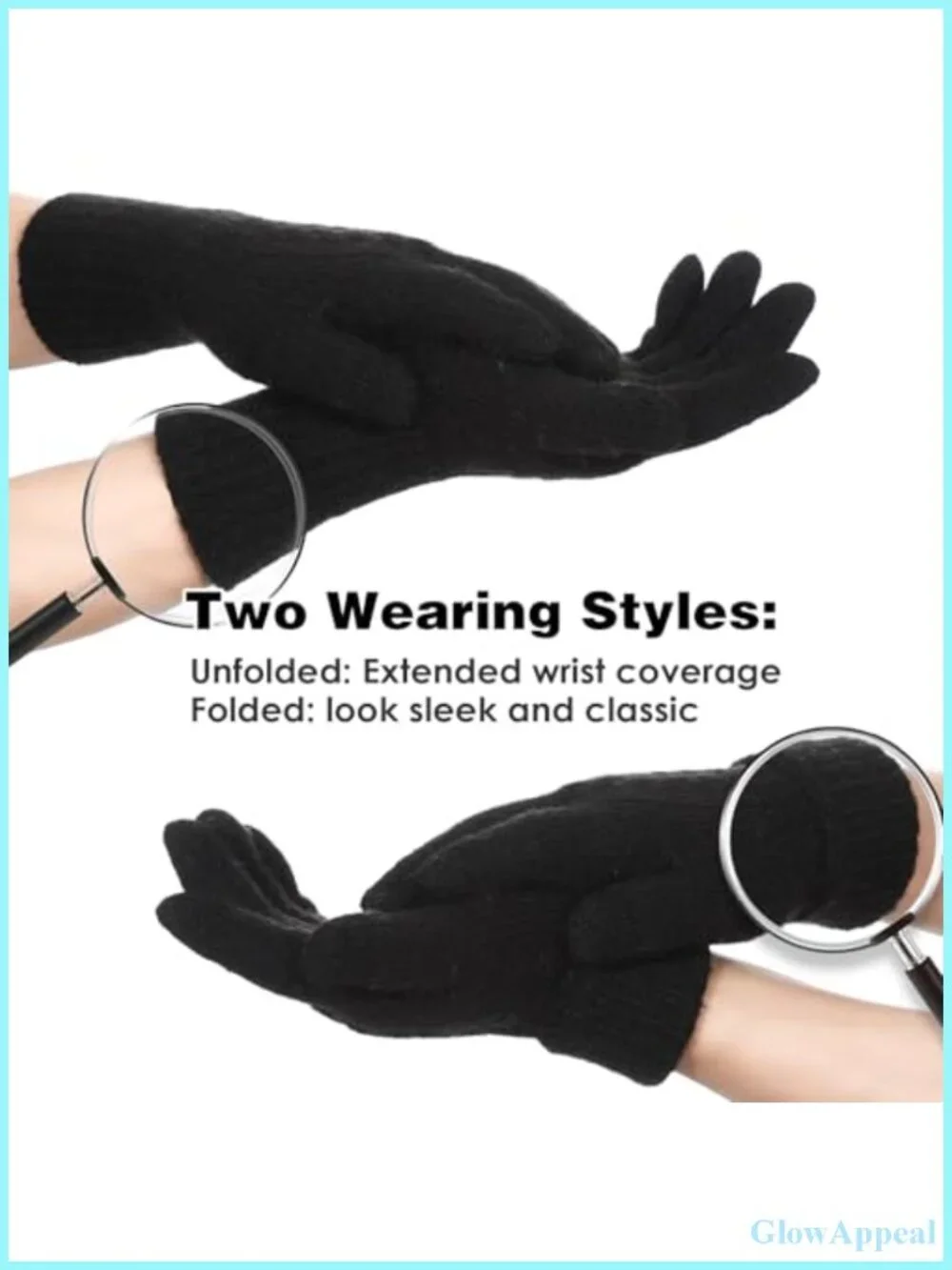 Women's Touch Screen Winter Gloves, Warm Knit Cold Weather Gloves